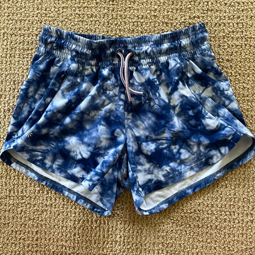 Athleta Girl Blue Tie Dye shorts